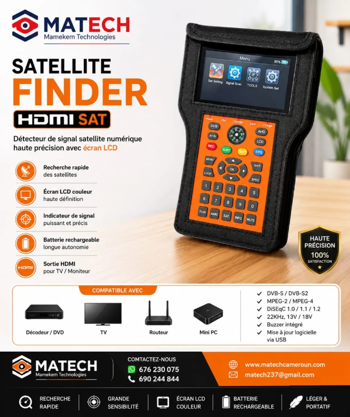 satellite Finder vidéo V8 pro