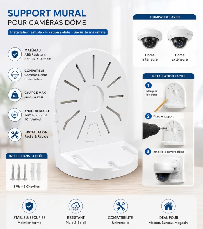 support camera dôme