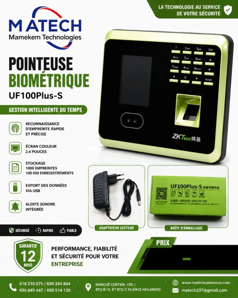 contrôle d’accès ZKT eco UF100plus